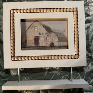Rustic Wooden Beaded Photo Frame